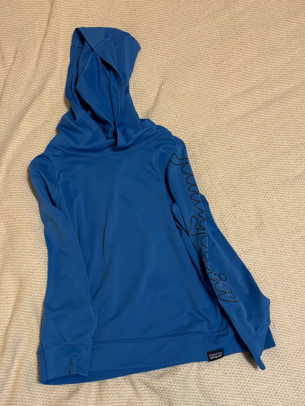 Patagonia Kids Blue Hooded Swim Rashguard